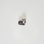 Cat (long haired, black & white) - Wooden Pin