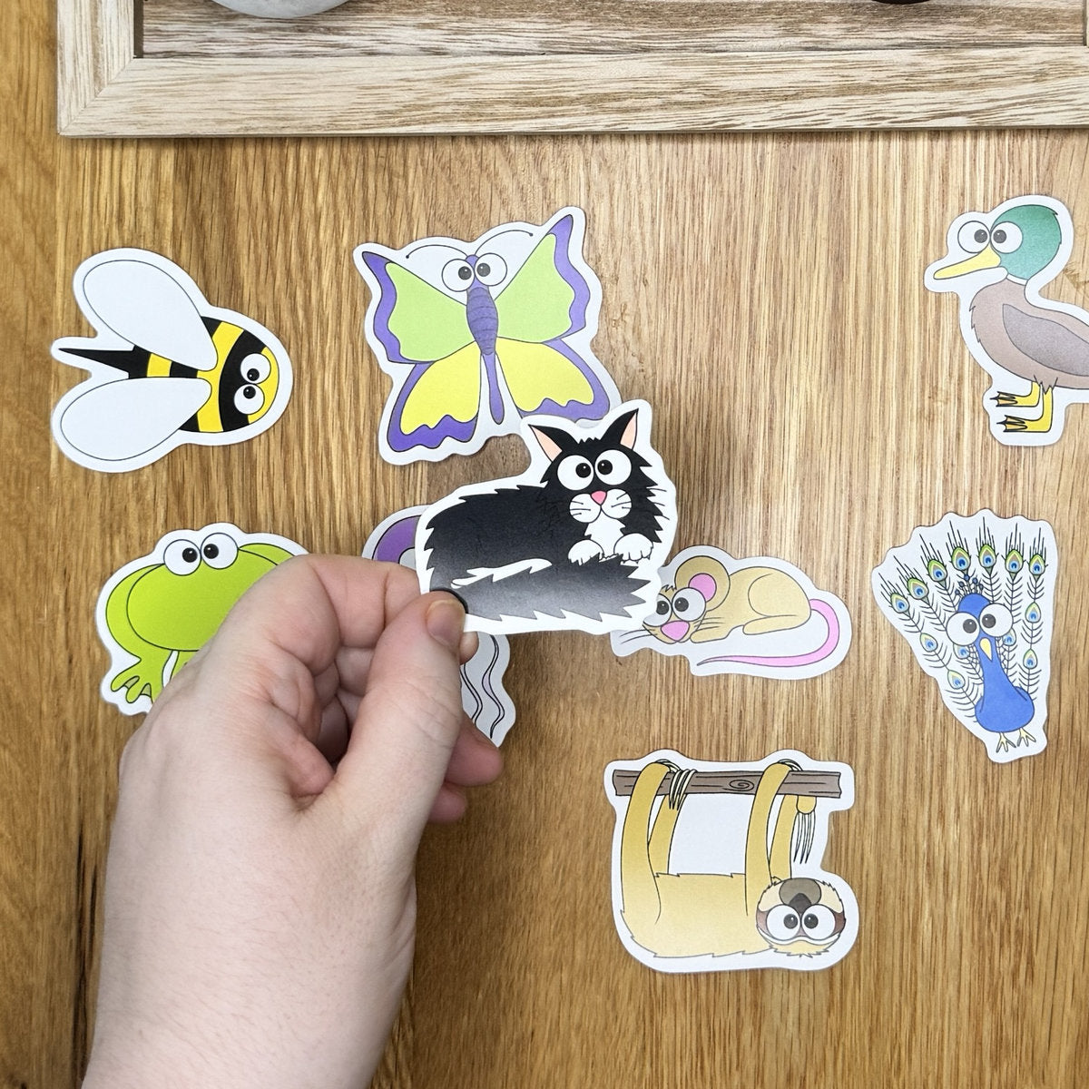 Cat (long haired, black & white) - Die Cut Sticker
